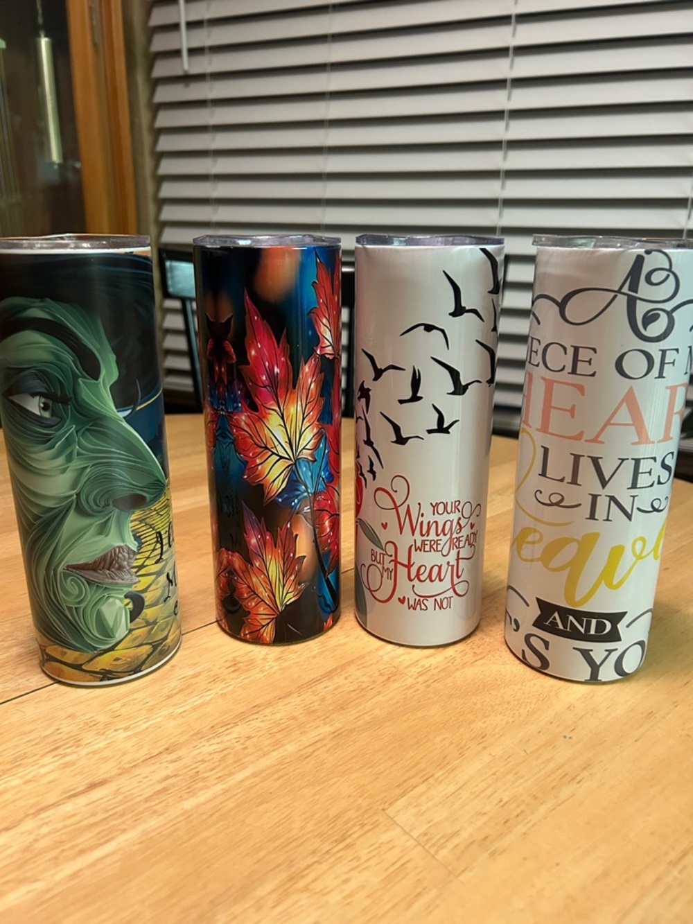 Colorful Graphic Stainless Tumblers - Set of 4. New